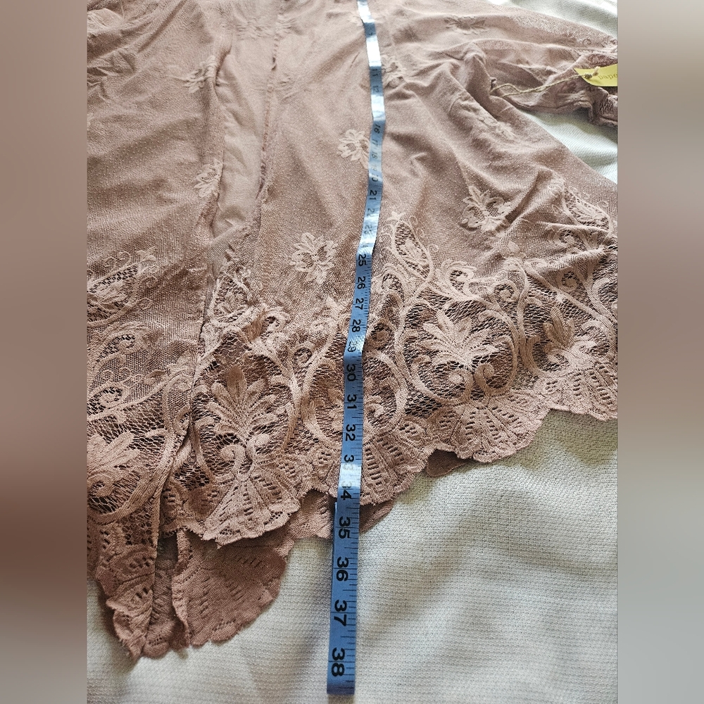 Pink Lace Kimono Cardigan - Picture 6 of 7
